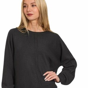 Zenana Outfitters Pink or Blue Crew Neck Sweater